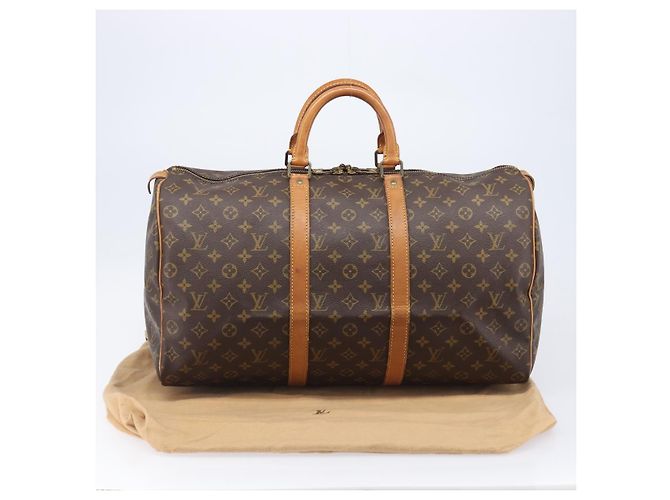 LOUIS VUITTON Monogram Keepall 55 Boston Bag M41424 LV Auth 202683A Monograma - vista 12