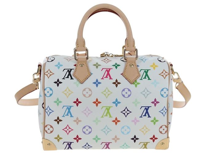 LOUIS VUITTON Monogram Multicolor Speedy Bandouliere 25 M45948 Auth 202510SM Bianco - vista 2