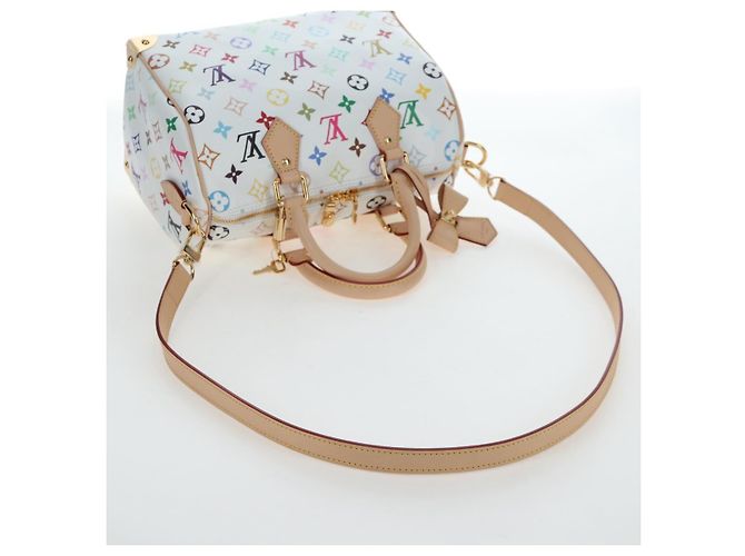 LOUIS VUITTON Monogram Multicolor Speedy Bandouliere 25 M45948 Auth 202510SM Bianco - vista 8