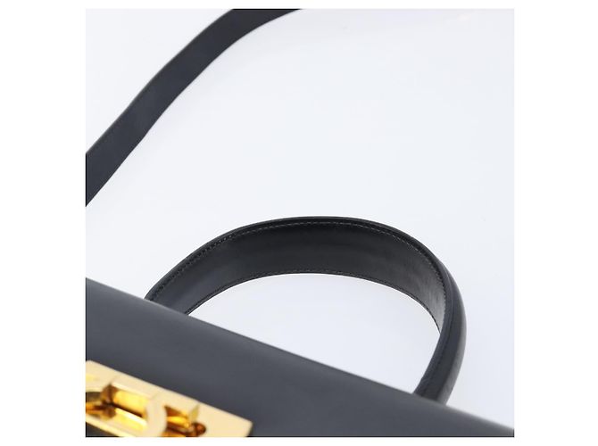 Borsa Salvatore Ferragamo Gancini in pelle 2way Nero Oro Auth ka6377 D'oro - vista 14