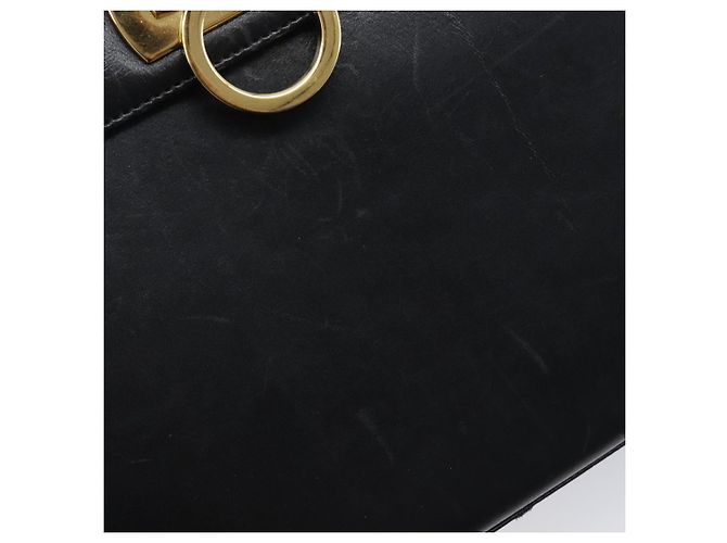 Borsa Salvatore Ferragamo Gancini in pelle 2way Nero Oro Auth ka6377 D'oro - vista 23