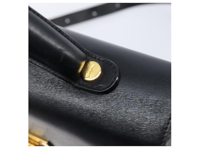 Borsa Salvatore Ferragamo Gancini in pelle 2way Nero Oro Auth ka6377 D'oro - vista 24