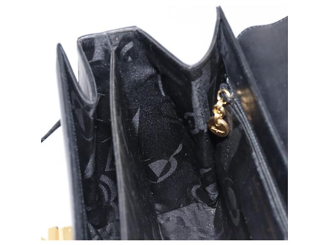 Borsa Salvatore Ferragamo Gancini in pelle 2way Nero Oro Auth ka6377 D'oro - vista 27