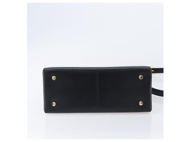 Borsa Salvatore Ferragamo Gancini in pelle 2way Nero Oro Auth ka6377 D'oro - vista 5