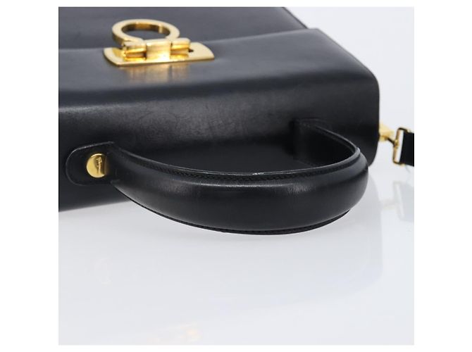 Borsa Salvatore Ferragamo Gancini in pelle 2way Nero Oro Auth ka6377 D'oro - vista 7