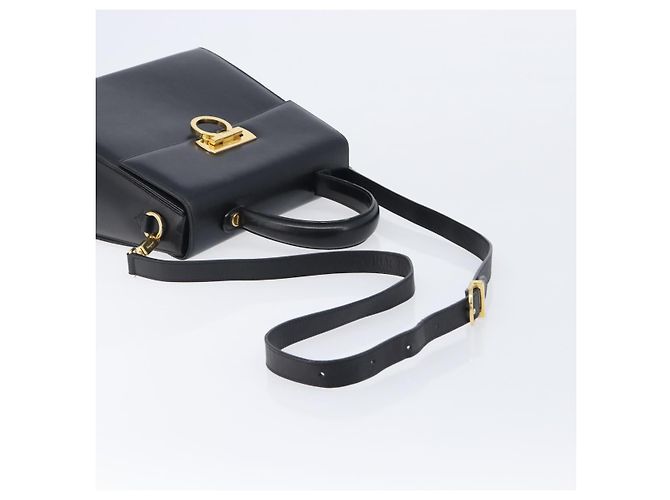 Borsa Salvatore Ferragamo Gancini in pelle 2way Nero Oro Auth ka6377 D'oro - vista 9