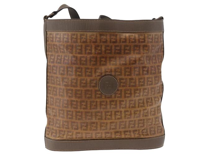 Borsa a tracolla FENDI Zucchino Canvas PVC Beige Auth ep16083 - vista 13