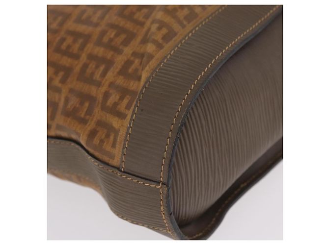 Borsa a tracolla FENDI Zucchino Canvas PVC Beige Auth ep16083 - vista 17