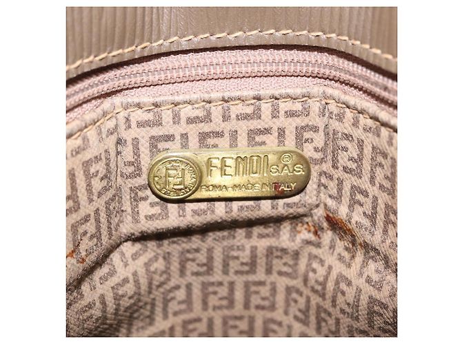 Borsa a tracolla FENDI Zucchino Canvas PVC Beige Auth ep16083 - vista 23