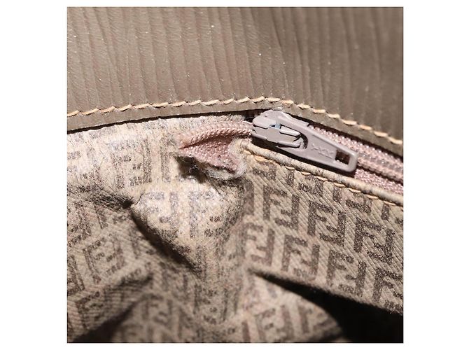 Borsa a tracolla FENDI Zucchino Canvas PVC Beige Auth ep16083 - vista 26