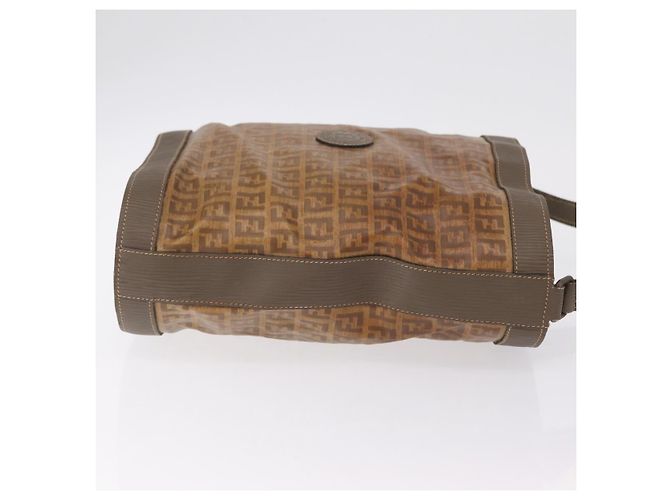 Borsa a tracolla FENDI Zucchino Canvas PVC Beige Auth ep16083 - vista 4