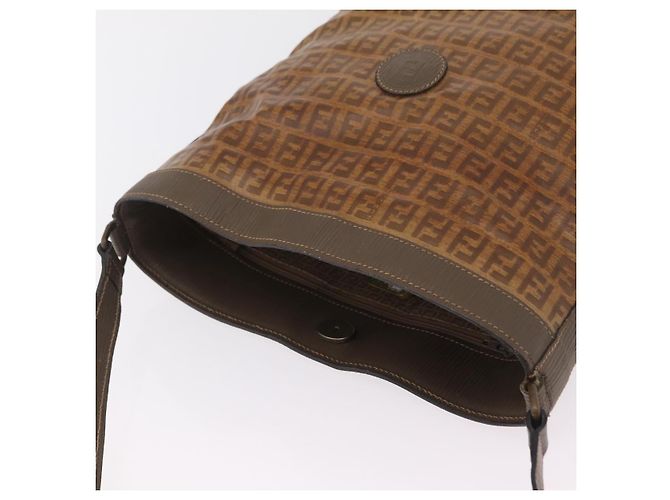 Borsa a tracolla FENDI Zucchino Canvas PVC Beige Auth ep16083 - vista 7