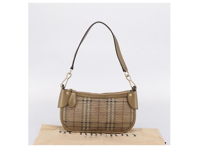 BURBERRY Nova Check Schultertasche PVC Leather Gold Auth 204889V Golden - Ansicht 12