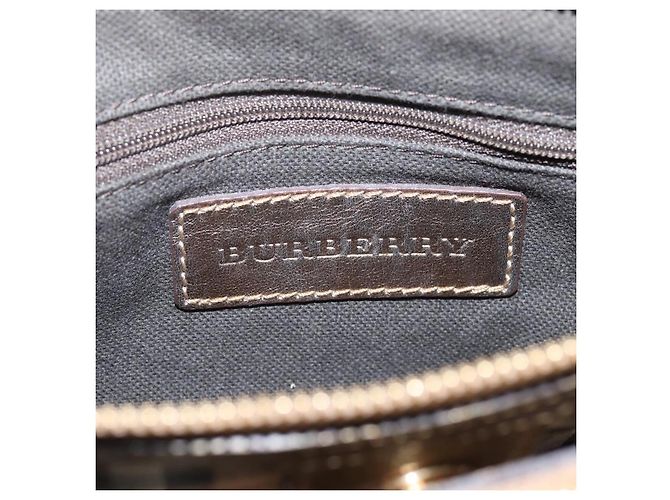 BURBERRY Nova Check Schultertasche PVC Leather Gold Auth 204889V Golden - Ansicht 22