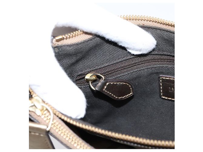 BURBERRY Nova Check Schultertasche PVC Leather Gold Auth 204889V Golden - Ansicht 24