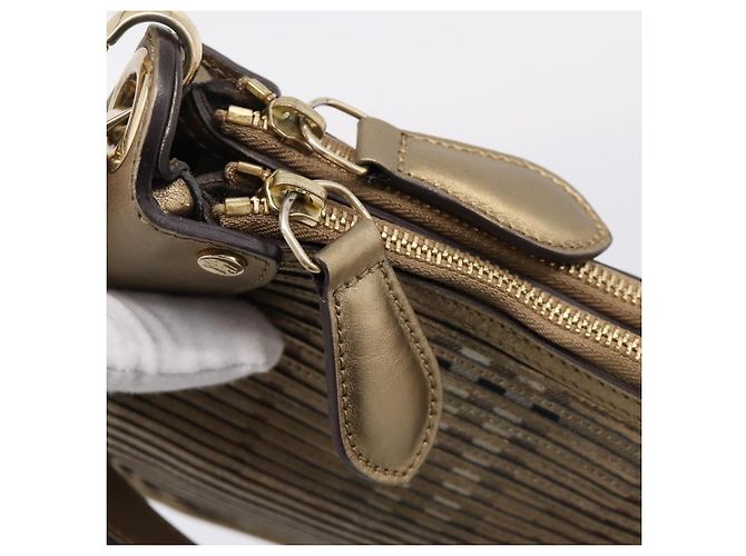 BURBERRY Nova Check Schultertasche PVC Leather Gold Auth 204889V Golden - Ansicht 9