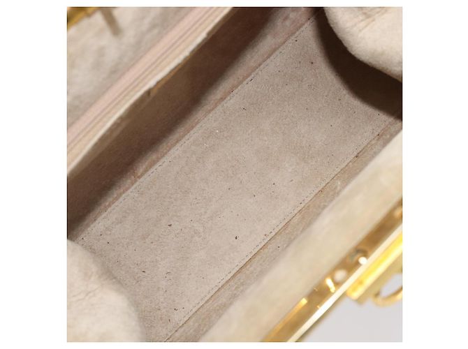 Borsa Christian Dior in pelle beige e oro autentica ep15958 D'oro - vista 12