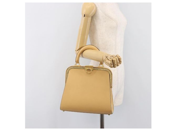 Borsa Christian Dior in pelle beige e oro autentica ep15958 D'oro - vista 24