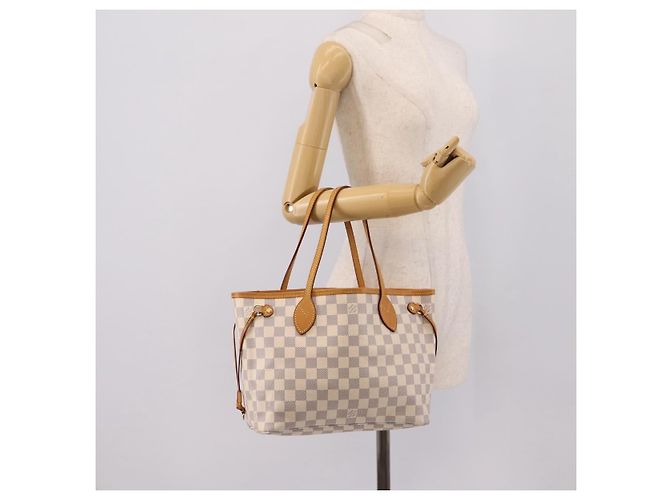 Borsa Tote LOUIS VUITTON Damier Azur Neverfull PM N41362 LV Auth 206233A - vista 25