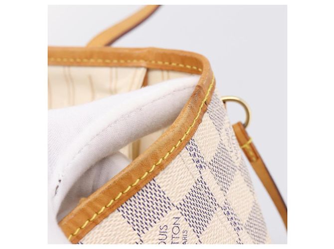 Borsa Tote LOUIS VUITTON Damier Azur Neverfull PM N41362 LV Auth 206233A - vista 8