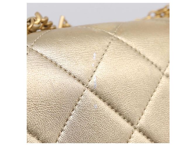 Borsa a tracolla CHANEL Matelasse con catena in pelle d'agnello 2way Gold CC Auth 206384SAM D'oro - vista 10