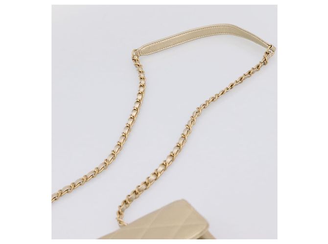 Borsa a tracolla CHANEL Matelasse con catena in pelle d'agnello 2way Gold CC Auth 206384SAM D'oro - vista 16