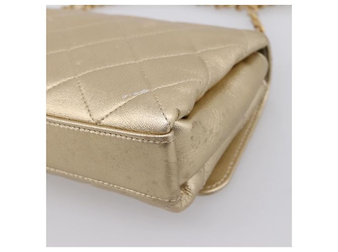Borsa a tracolla CHANEL Matelasse con catena in pelle d'agnello 2way Gold CC Auth 206384SAM D'oro - vista 19