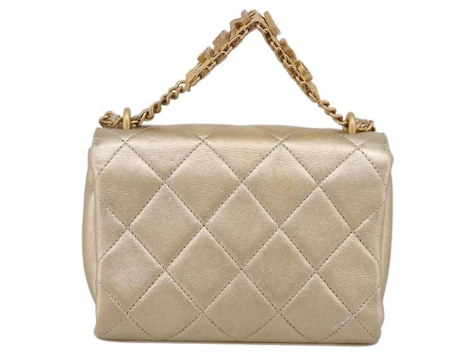 Borsa a tracolla CHANEL Matelasse con catena in pelle d'agnello 2way Gold CC Auth 206384SAM D'oro - vista 2