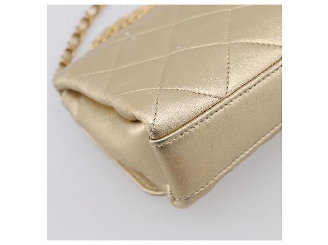 Borsa a tracolla CHANEL Matelasse con catena in pelle d'agnello 2way Gold CC Auth 206384SAM D'oro - vista 20