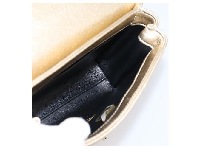 Borsa a tracolla CHANEL Matelasse con catena in pelle d'agnello 2way Gold CC Auth 206384SAM D'oro - vista 24