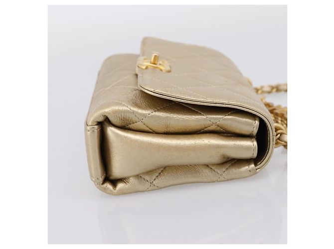 Borsa a tracolla CHANEL Matelasse con catena in pelle d'agnello 2way Gold CC Auth 206384SAM D'oro - vista 4
