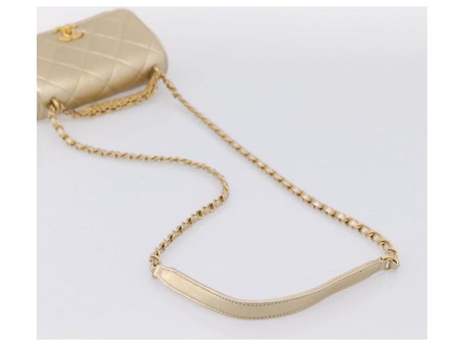 Borsa a tracolla CHANEL Matelasse con catena in pelle d'agnello 2way Gold CC Auth 206384SAM D'oro - vista 8