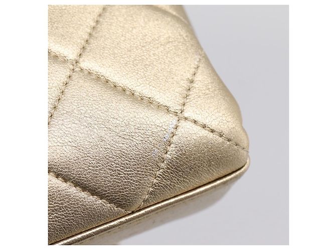 Borsa a tracolla CHANEL Matelasse con catena in pelle d'agnello 2way Gold CC Auth 206384SAM D'oro - vista 9