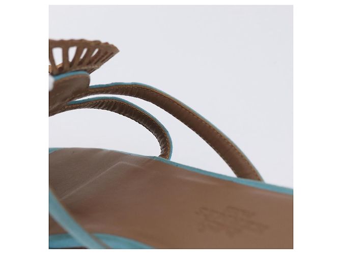 Hermès Sandalias HERMES Suede 36 Light Blue Auth 203814V Azul claro - vista 13