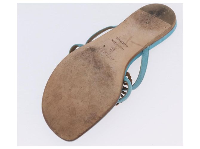 Hermès Sandalias HERMES Suede 36 Light Blue Auth 203814V Azul claro - vista 21