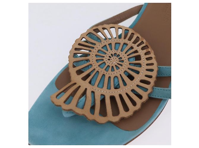Hermès Sandalias HERMES Suede 36 Light Blue Auth 203814V Azul claro - vista 25