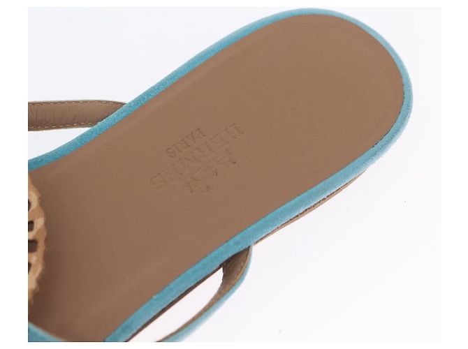 Hermès Sandalias HERMES Suede 36 Light Blue Auth 203814V Azul claro - vista 26