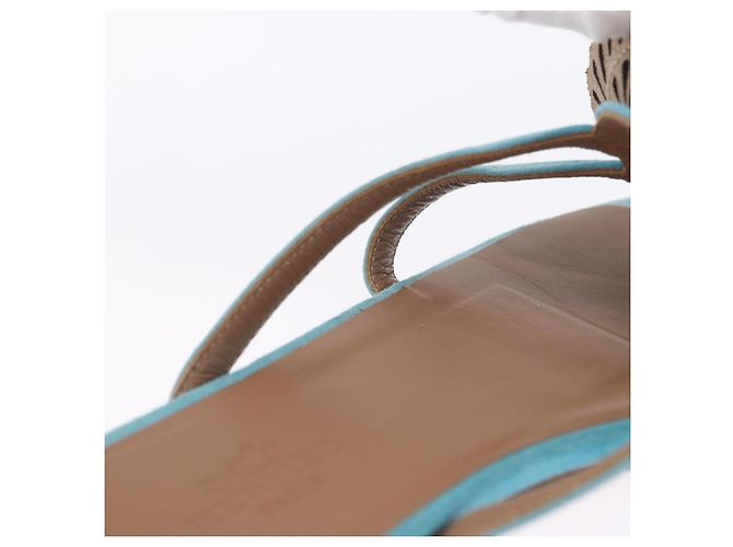 Hermès Sandalias HERMES Suede 36 Light Blue Auth 203814V Azul claro - vista 28