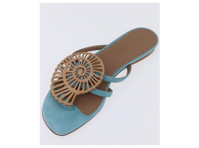 Hermès Sandalias HERMES Suede 36 Light Blue Auth 203814V Azul claro - vista 6