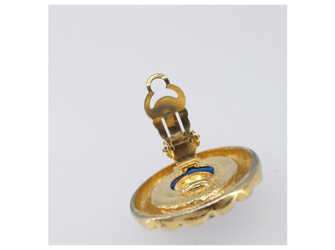 Orecchini CHANEL metallo Gold Tone CC Auth bs37297 - vista 7