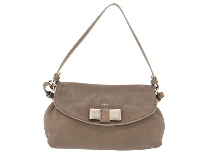 Chloé Chloe Lily Schultertasche Leder 2way Beige Gold Auth 206105A Golden - Ansicht 13