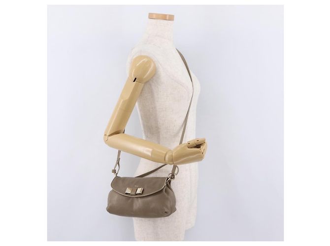 Chloé Chloe Lily Schultertasche Leder 2way Beige Gold Auth 206105A Golden - Ansicht 27