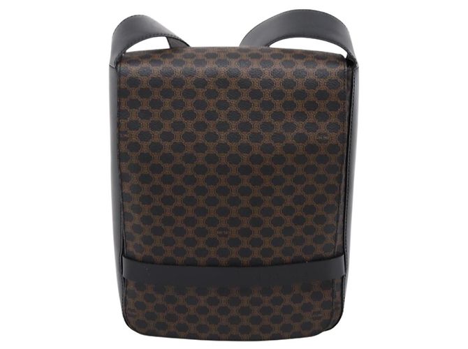 Céline Borsa a tracolla CELINE Macadam Canvas PVC Nero Tono Oro Auth mr2929A - vista 13