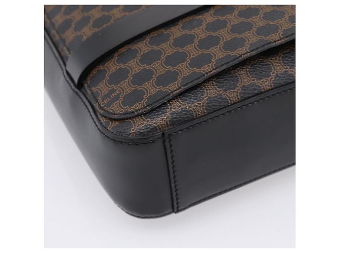 Céline Borsa a tracolla CELINE Macadam Canvas PVC Nero Tono Oro Auth mr2929A - vista 14