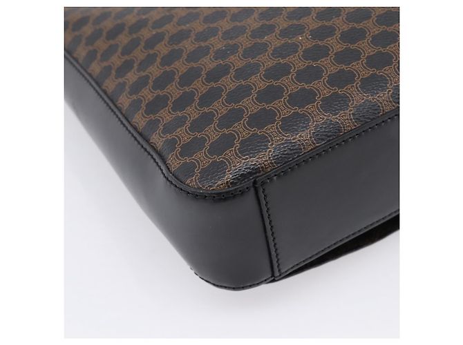 Céline Borsa a tracolla CELINE Macadam Canvas PVC Nero Tono Oro Auth mr2929A - vista 16