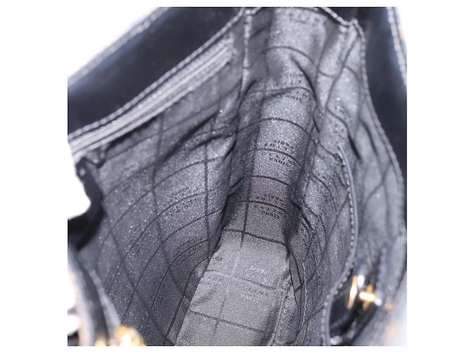 Céline Borsa a tracolla CELINE Macadam Canvas PVC Nero Tono Oro Auth mr2929A - vista 20