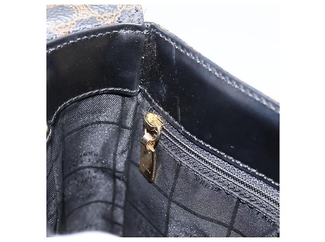 Céline Borsa a tracolla CELINE Macadam Canvas PVC Nero Tono Oro Auth mr2929A - vista 22