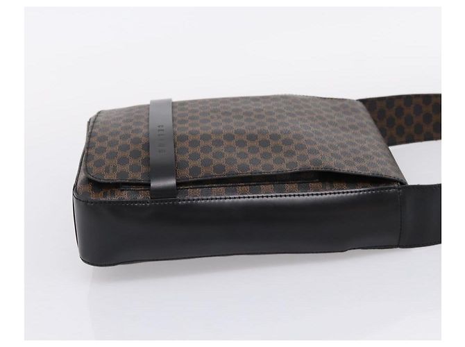 Céline Borsa a tracolla CELINE Macadam Canvas PVC Nero Tono Oro Auth mr2929A - vista 4