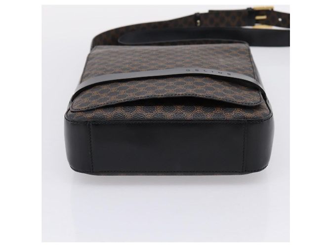 Céline Borsa a tracolla CELINE Macadam Canvas PVC Nero Tono Oro Auth mr2929A - vista 5