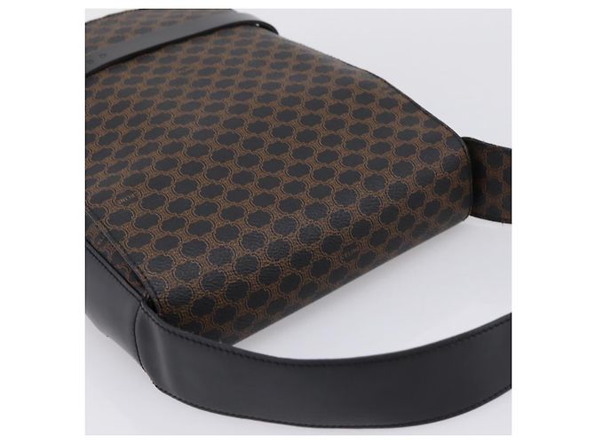 Céline Borsa a tracolla CELINE Macadam Canvas PVC Nero Tono Oro Auth mr2929A - vista 6